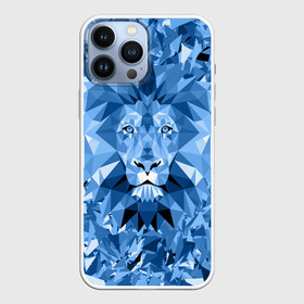 Чехол для iPhone 13 Pro Max с принтом Сине бело голубой лев в Петрозаводске,  |  | fczp | spb | zenit | белый | геометрия | зенит | питер | санкт петербург | синий | спб | треугольники