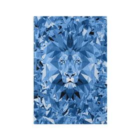 Обложка для паспорта матовая кожа с принтом Сине-бело-голубой лев в Петрозаводске, натуральная матовая кожа | размер 19,3 х 13,7 см; прозрачные пластиковые крепления | fczp | spb | zenit | белый | геометрия | зенит | питер | санкт петербург | синий | спб | треугольники
