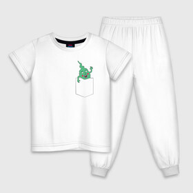 Детская пижама хлопок с принтом Green в Петрозаводске, 100% хлопок |  брюки и футболка прямого кроя, без карманов, на брюках мягкая резинка на поясе и по низу штанин
 | Тематика изображения на принте: anime | mob psycho 100 | shigeo kageyama | аниме | моб психо 100