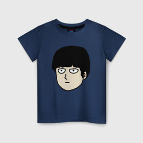 Детская футболка хлопок с принтом Моб в Петрозаводске, 100% хлопок | круглый вырез горловины, полуприлегающий силуэт, длина до линии бедер | anime | mob psycho 100 | shigeo kageyama | аниме | моб психо 100
