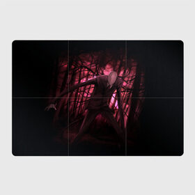 Магнитный плакат 3Х2 с принтом Slender (2) в Петрозаводске, Полимерный материал с магнитным слоем | 6 деталей размером 9*9 см | cry | game | horror | man | slender | игра | приведения | слендер | ужас | хоррор