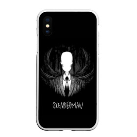 Чехол для iPhone XS Max матовый с принтом SLENDER MAN в Петрозаводске, Силикон | Область печати: задняя сторона чехла, без боковых панелей | Тематика изображения на принте: horror | slender | slender the arrival | slenderman | монстры | ночь | фантастика