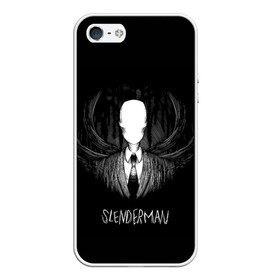 Чехол для iPhone 5/5S матовый с принтом SLENDER MAN в Петрозаводске, Силикон | Область печати: задняя сторона чехла, без боковых панелей | Тематика изображения на принте: horror | slender | slender the arrival | slenderman | монстры | ночь | фантастика