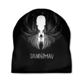 Шапка 3D с принтом SLENDER MAN в Петрозаводске, 100% полиэстер | универсальный размер, печать по всей поверхности изделия | horror | slender | slender the arrival | slenderman | монстры | ночь | фантастика