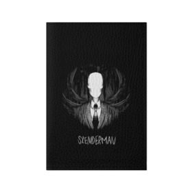 Обложка для паспорта матовая кожа с принтом SLENDER MAN в Петрозаводске, натуральная матовая кожа | размер 19,3 х 13,7 см; прозрачные пластиковые крепления | horror | slender | slender the arrival | slenderman | монстры | ночь | фантастика