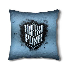 Подушка 3D с принтом Frostpunk Logo в Петрозаводске, наволочка – 100% полиэстер, наполнитель – холлофайбер (легкий наполнитель, не вызывает аллергию). | состоит из подушки и наволочки. Наволочка на молнии, легко снимается для стирки | frost punk | frostpunk | фрост панк | фростпанк