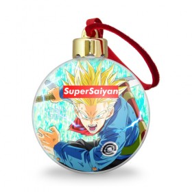 Ёлочный шар с принтом Super Saiyan в Петрозаводске, Пластик | Диаметр: 77 мм | Тематика изображения на принте: anime | dragon ball | аниме | гоку | драгон бол | дракона жемчуг