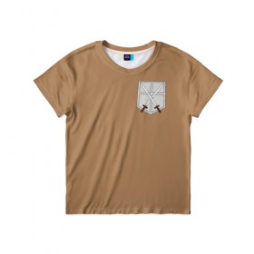 Детская футболка 3D с принтом Attack On Titan Trainee в Петрозаводске, 100% гипоаллергенный полиэфир | прямой крой, круглый вырез горловины, длина до линии бедер, чуть спущенное плечо, ткань немного тянется | Тематика изображения на принте: 