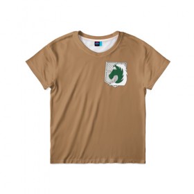 Детская футболка 3D с принтом Attack no Titan - Military Police в Петрозаводске, 100% гипоаллергенный полиэфир | прямой крой, круглый вырез горловины, длина до линии бедер, чуть спущенное плечо, ткань немного тянется | 