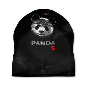 Шапка 3D с принтом Cygo - panda E в Петрозаводске, 100% полиэстер | универсальный размер, печать по всей поверхности изделия | cygo | panda e | rap | бандана | гепард | голова | леонид вакальчук | медведь | мы бежим с тобой как будто от гепарда | надпись | панда е | реп | репер | рэп | рэпер | сайго | суго | цуго