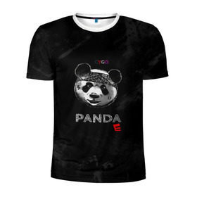 Мужская футболка 3D спортивная с принтом Cygo - panda E в Петрозаводске, 100% полиэстер с улучшенными характеристиками | приталенный силуэт, круглая горловина, широкие плечи, сужается к линии бедра | cygo | panda e | rap | бандана | гепард | голова | леонид вакальчук | медведь | мы бежим с тобой как будто от гепарда | надпись | панда е | реп | репер | рэп | рэпер | сайго | суго | цуго