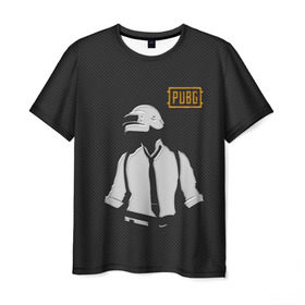 Мужская футболка 3D с принтом PUBG: Carbon в Петрозаводске, 100% полиэфир | прямой крой, круглый вырез горловины, длина до линии бедер | battle royal | battlegrounds | playerunknowns | pubg | игра | камуфляж | карбон | минималист | пабг | папг | персонаж | пубг | силуэт