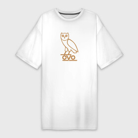 Платье-футболка хлопок с принтом OVO owl в Петрозаводске,  |  | drake | hotlinebling | more life | ovo | sixgod | дрейк