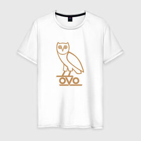 Мужская футболка хлопок с принтом OVO owl в Петрозаводске, 100% хлопок | прямой крой, круглый вырез горловины, длина до линии бедер, слегка спущенное плечо. | drake | hotlinebling | more life | ovo | sixgod | дрейк