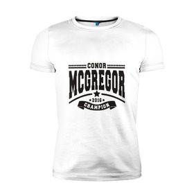 Мужская футболка премиум с принтом Conor McGregor в Петрозаводске, 92% хлопок, 8% лайкра | приталенный силуэт, круглый вырез ворота, длина до линии бедра, короткий рукав | Тематика изображения на принте: conor | mcgregor | mma | ufc | конор | макгрегор