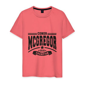 Мужская футболка хлопок с принтом Conor McGregor в Петрозаводске, 100% хлопок | прямой крой, круглый вырез горловины, длина до линии бедер, слегка спущенное плечо. | conor | mcgregor | mma | ufc | конор | макгрегор
