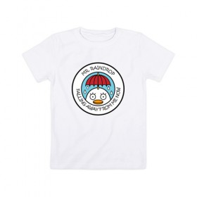 Детская футболка хлопок с принтом Mr Raindrop в Петрозаводске, 100% хлопок | круглый вырез горловины, полуприлегающий силуэт, длина до линии бедер | Тематика изображения на принте: anime | gin tama | gintama | аниме | гинтама