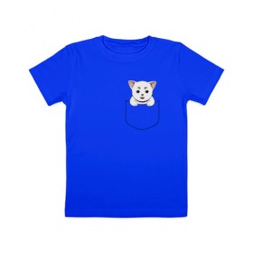 Детская футболка хлопок с принтом Sadaharu Pocket в Петрозаводске, 100% хлопок | круглый вырез горловины, полуприлегающий силуэт, длина до линии бедер | anime | gin tama | gintama | аниме | гинтама
