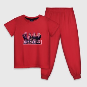 Детская пижама хлопок с принтом Black Pink в Петрозаводске, 100% хлопок |  брюки и футболка прямого кроя, без карманов, на брюках мягкая резинка на поясе и по низу штанин
 | black pink | blackpink | square two | square up | дженни ким | лалиса манобан