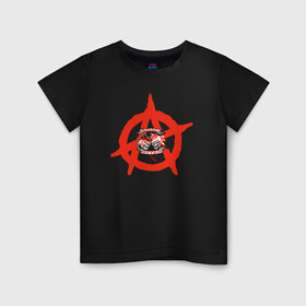 Детская футболка хлопок с принтом Монгол Шуудан в Петрозаводске, 100% хлопок | круглый вырез горловины, полуприлегающий силуэт, длина до линии бедер | монгол шуудан анархия анархо рок рок панк