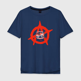 Мужская футболка хлопок Oversize с принтом Монгол Шуудан в Петрозаводске, 100% хлопок | свободный крой, круглый ворот, “спинка” длиннее передней части | монгол шуудан анархия анархо рок рок панк