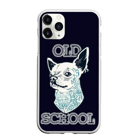 Чехол для iPhone 11 Pro матовый с принтом Old school Chihuahua в Петрозаводске, Силикон |  | chihuahua | dog | old school | tattoo | олдскул | собака | тату | чихуахуа