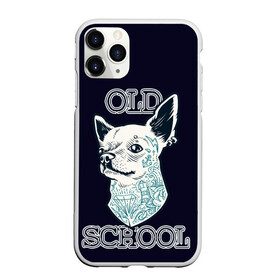 Чехол для iPhone 11 Pro Max матовый с принтом Old school Chihuahua в Петрозаводске, Силикон |  | chihuahua | dog | old school | tattoo | олдскул | собака | тату | чихуахуа