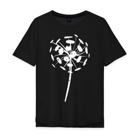 Мужская футболка хлопок Oversize с принтом Одуванчик в Петрозаводске, 100% хлопок | свободный крой, круглый ворот, “спинка” длиннее передней части | арт | одуванчик | пух | растения | семена | силуэт | цветы