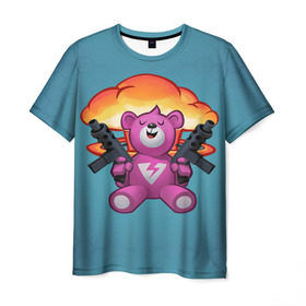 Мужская футболка 3D с принтом Fortnite Bear в Петрозаводске, 100% полиэфир | прямой крой, круглый вырез горловины, длина до линии бедер | Тематика изображения на принте: battle | bear | epic | fortnite | games | royale | save | soldier | teddy | teddybear | world | битва | королевская | медведь | мишка | солдат | фортнайт