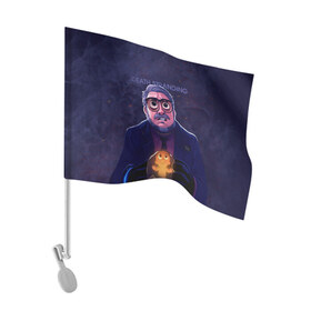 Флаг для автомобиля с принтом Guillermo del Toro в Петрозаводске, 100% полиэстер | Размер: 30*21 см | 