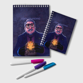 Блокнот с принтом Guillermo del Toro в Петрозаводске, 100% бумага | 48 листов, плотность листов — 60 г/м2, плотность картонной обложки — 250 г/м2. Листы скреплены удобной пружинной спиралью. Цвет линий — светло-серый
 | 