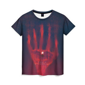 Женская футболка 3D с принтом Give me your hand in death в Петрозаводске, 100% полиэфир ( синтетическое хлопкоподобное полотно) | прямой крой, круглый вырез горловины, длина до линии бедер | 