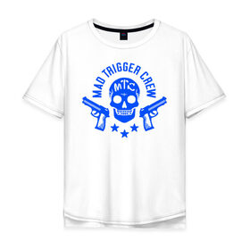 Мужская футболка хлопок Oversize с принтом Hypnosis Mic Mad Trigger Crew в Петрозаводске, 100% хлопок | свободный крой, круглый ворот, “спинка” длиннее передней части | 