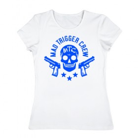 Женская футболка хлопок с принтом Hypnosis Mic Mad Trigger Crew в Петрозаводске, 100% хлопок | прямой крой, круглый вырез горловины, длина до линии бедер, слегка спущенное плечо | 