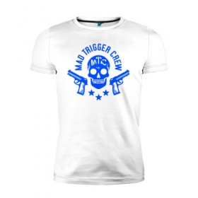 Мужская футболка премиум с принтом Hypnosis Mic Mad Trigger Crew в Петрозаводске, 92% хлопок, 8% лайкра | приталенный силуэт, круглый вырез ворота, длина до линии бедра, короткий рукав | 