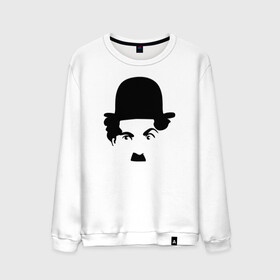 Мужской свитшот хлопок с принтом Чарли Чаплин в Петрозаводске, 100% хлопок |  | глаза. котелок | знаменитость | известность | лицо | минимализм | портрет | чаплин | чарли
