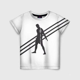 Детская футболка 3D с принтом Ronaldo в Петрозаводске, 100% гипоаллергенный полиэфир | прямой крой, круглый вырез горловины, длина до линии бедер, чуть спущенное плечо, ткань немного тянется | 