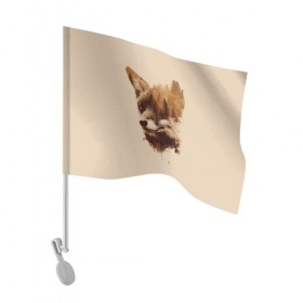 Флаг для автомобиля с принтом Лесной Лис в Петрозаводске, 100% полиэстер | Размер: 30*21 см | forest | fox | foxes | tree | trees | дерево | деревья | лес | лис | лиса | лисица | лисицы | лисы