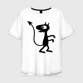 Мужская футболка хлопок Oversize с принтом Luci в Петрозаводске, 100% хлопок | свободный крой, круглый ворот, “спинка” длиннее передней части | disenchantment | luci | люси | мэтт гроунинг | разочарование | тролль | эльф