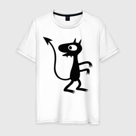 Мужская футболка хлопок с принтом Luci в Петрозаводске, 100% хлопок | прямой крой, круглый вырез горловины, длина до линии бедер, слегка спущенное плечо. | disenchantment | luci | люси | мэтт гроунинг | разочарование | тролль | эльф