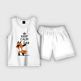 Детская пижама с шортами хлопок с принтом Dab лиса в Петрозаводске,  |  | fox | keep calm | даб | дэб | лис | лиса