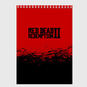 Скетчбук с принтом RED DEAD REDEMPTION 2 в Петрозаводске, 100% бумага
 | 48 листов, плотность листов — 100 г/м2, плотность картонной обложки — 250 г/м2. Листы скреплены сверху удобной пружинной спиралью | gamer | gun | logo | play | player | rdr2 | red dead redemption 2 | rockstar | western | вестерн | ковбои | компьютерные игры 2019 | криминал | лого | рокстар