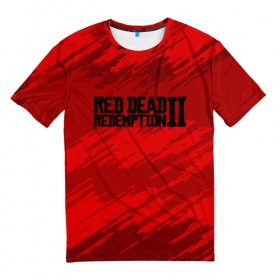 Мужская футболка 3D с принтом RED DEAD REDEMPTION 2 в Петрозаводске, 100% полиэфир | прямой крой, круглый вырез горловины, длина до линии бедер | gamer | gun | logo | play | player | rdr2 | red dead redemption 2 | rockstar | western | вестерн | ковбои | компьютерные игры 2019 | криминал | лого | рокстар