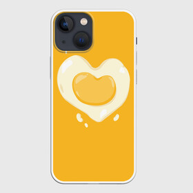 Чехол для iPhone 13 mini с принтом Яичница Сердечко в Петрозаводске,  |  | eggs | food | heart | love | white | yellow | белок | всмятку | еда | желток | любовь | сердечко | сердце | яичница | яйца