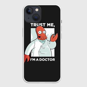 Чехол для iPhone 13 с принтом Зойдберг в Петрозаводске,  |  | bender | futurama | mult | simpsons | zoidberg | бендер | зойдберг | мульт | мультик | мультфильм | симпсоны | футурама