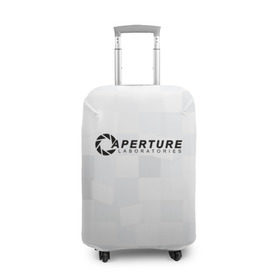 Чехол для чемодана 3D с принтом Aperture Labs в Петрозаводске, 86% полиэфир, 14% спандекс | двустороннее нанесение принта, прорези для ручек и колес | лаборатория | портал