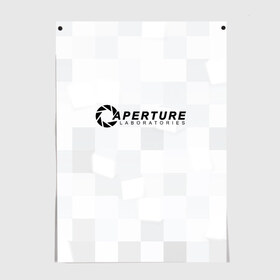 Постер с принтом Aperture Labs в Петрозаводске, 100% бумага
 | бумага, плотность 150 мг. Матовая, но за счет высокого коэффициента гладкости имеет небольшой блеск и дает на свету блики, но в отличии от глянцевой бумаги не покрыта лаком | Тематика изображения на принте: лаборатория | портал