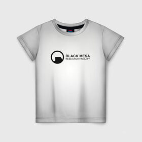 Детская футболка 3D с принтом Black Mesa в Петрозаводске, 100% гипоаллергенный полиэфир | прямой крой, круглый вырез горловины, длина до линии бедер, чуть спущенное плечо, ткань немного тянется | Тематика изображения на принте: black mesa | half life | халф лайф | черная меса