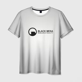 Мужская футболка 3D с принтом Black Mesa в Петрозаводске, 100% полиэфир | прямой крой, круглый вырез горловины, длина до линии бедер | black mesa | half life | халф лайф | черная меса