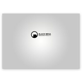 Поздравительная открытка с принтом Black Mesa в Петрозаводске, 100% бумага | плотность бумаги 280 г/м2, матовая, на обратной стороне линовка и место для марки
 | Тематика изображения на принте: black mesa | half life | халф лайф | черная меса